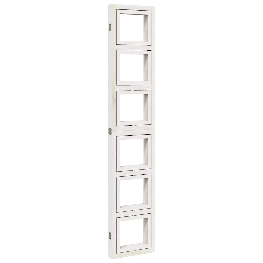 vidaXL Διαχωριστικό Χώρου με 4 Πάνελ Λευκό από Μασίφ Ξύλο Παυλώνιας