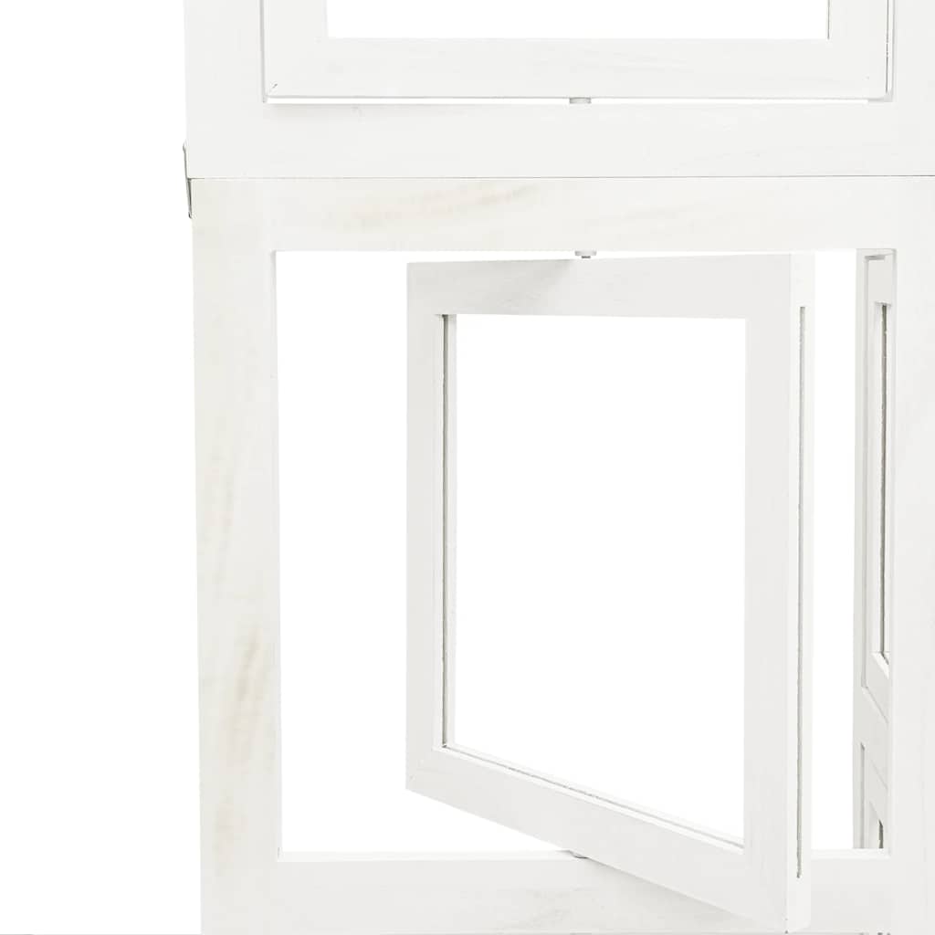 vidaXL Διαχωριστικό Χώρου με 5 Πάνελ Λευκό από Μασίφ Ξύλο Παυλώνιας