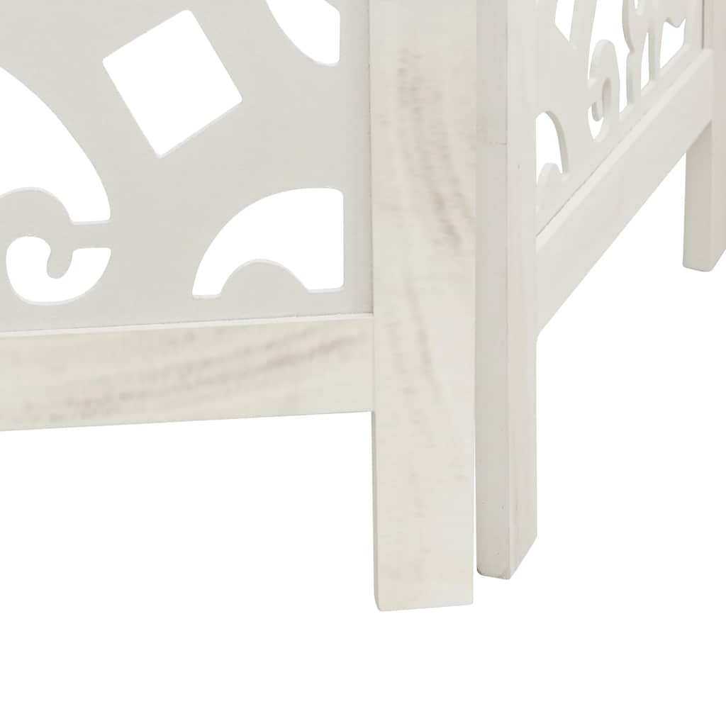 vidaXL Διαχωριστικό Χώρου με 4 Πάνελ Λευκό από Μασίφ Ξύλο Παυλώνιας