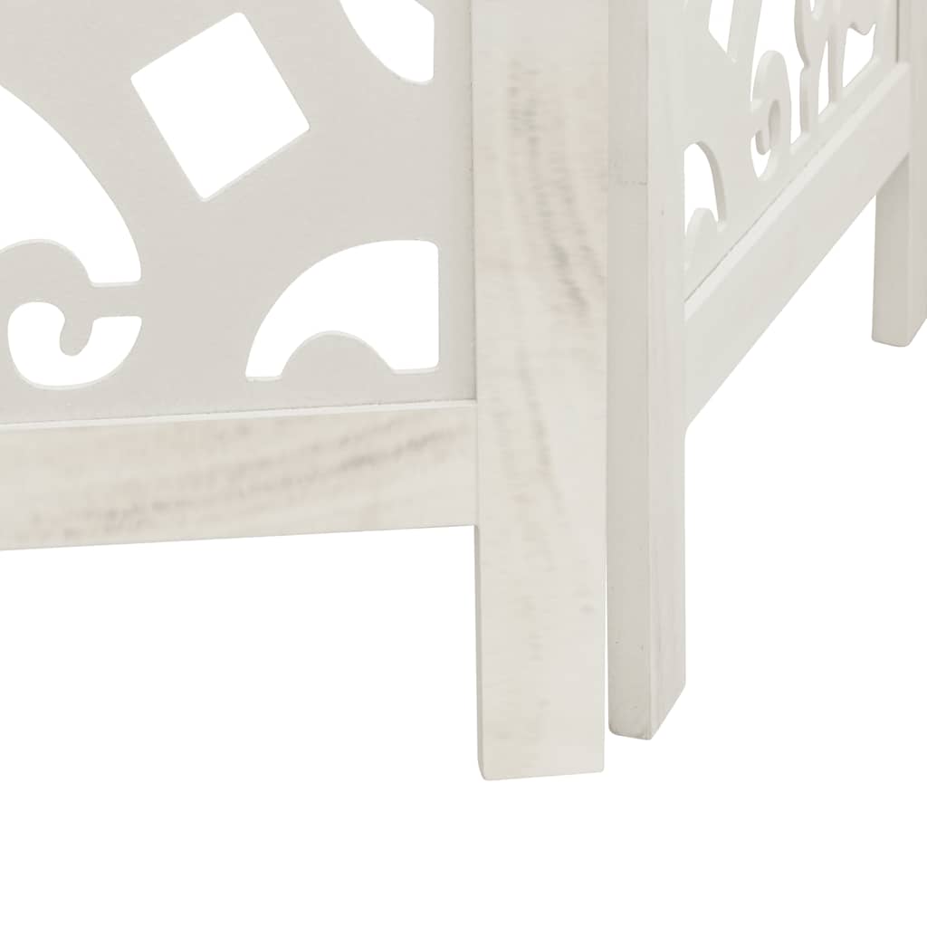 vidaXL Διαχωριστικό Χώρου με 6 Πάνελ Λευκό από Μασίφ Ξύλο Παυλώνιας