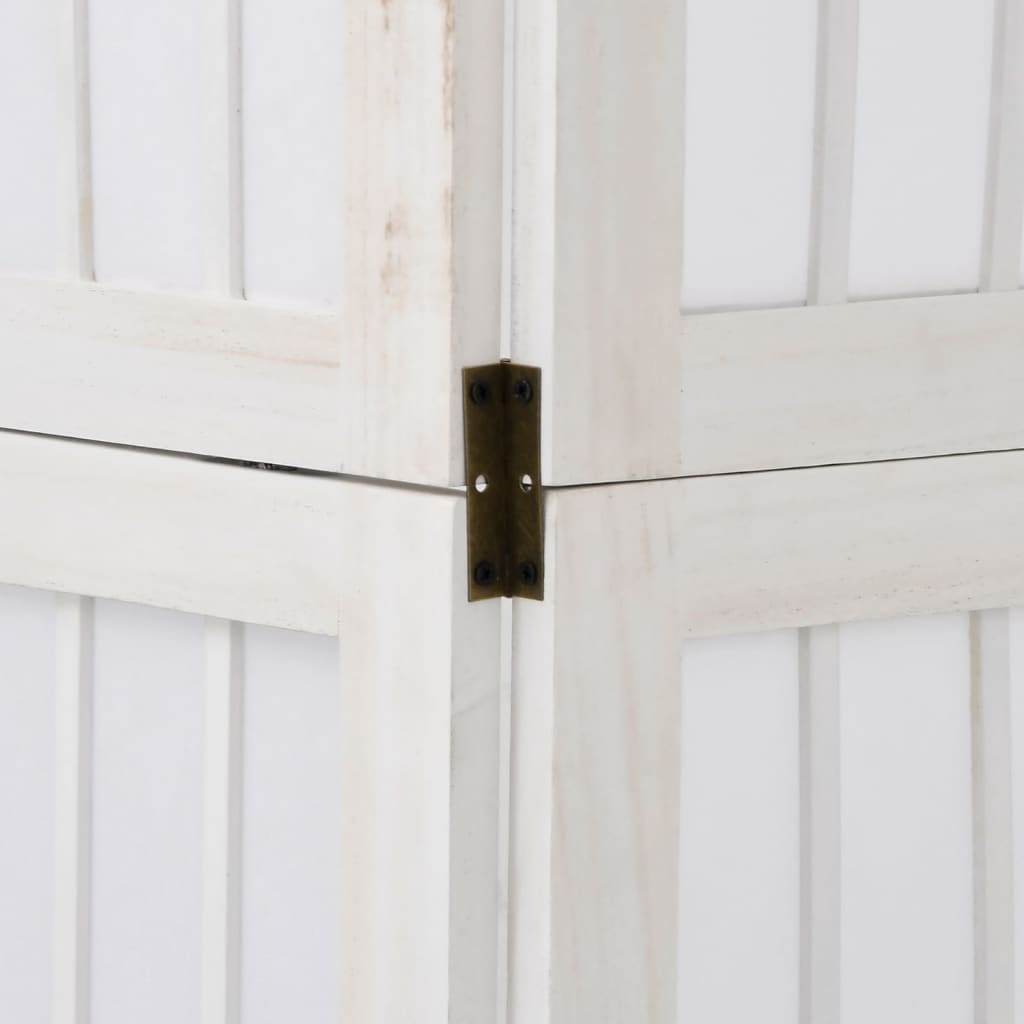 vidaXL Διαχωριστικό Χώρου με 3 Πάνελ Λευκό από Μασίφ Ξύλο Παυλώνιας