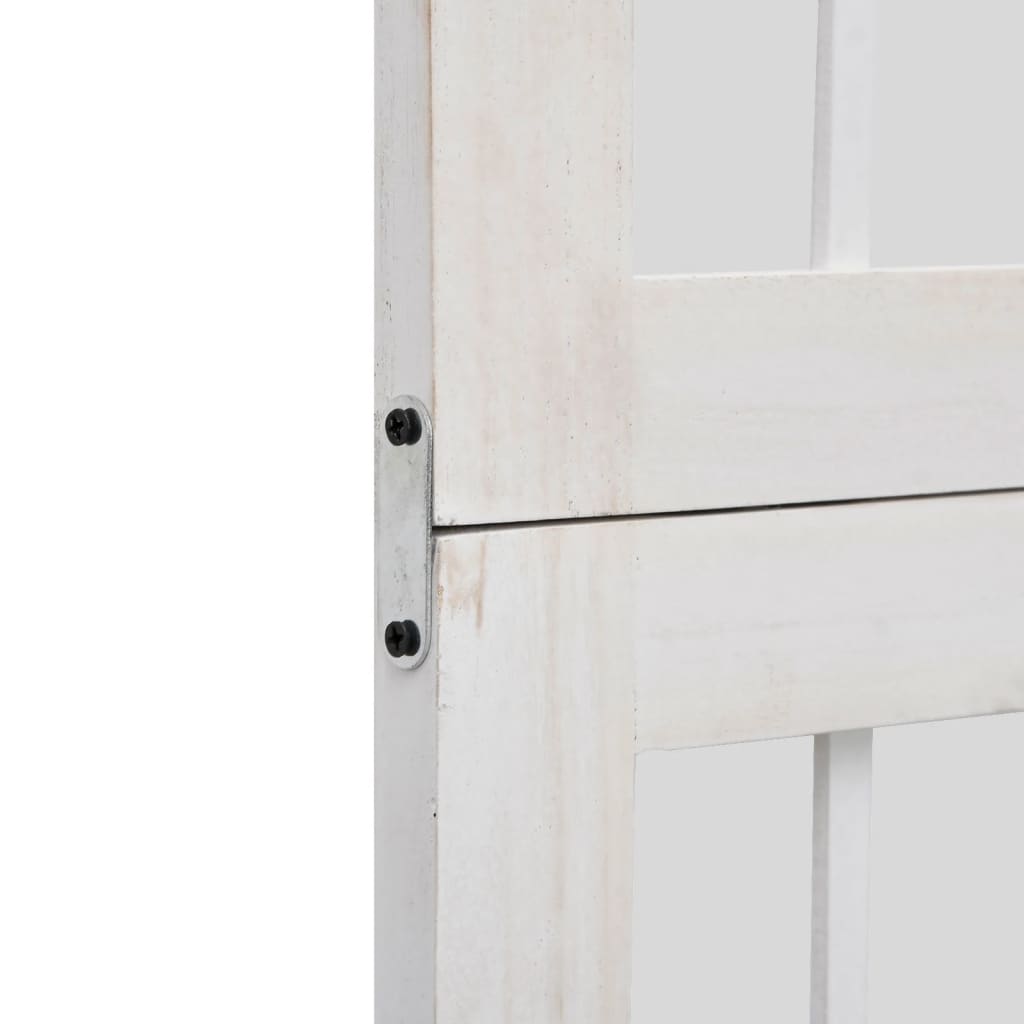 vidaXL Διαχωριστικό Χώρου με 6 Πάνελ Λευκό από Μασίφ Ξύλο Παυλώνιας