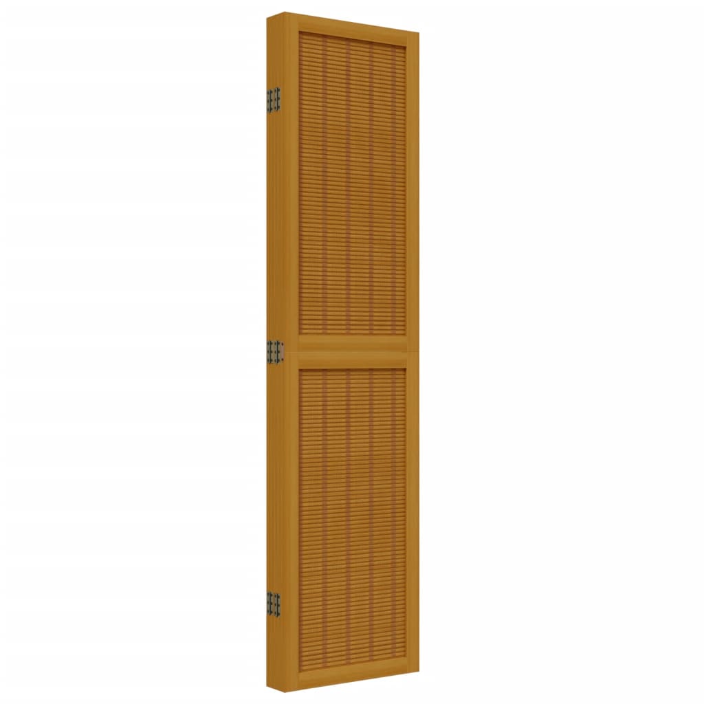 vidaXL Διαχωριστικό Χώρου με 5 Πάνελ Καφέ από Μασίφ Ξύλο Παυλώνιας