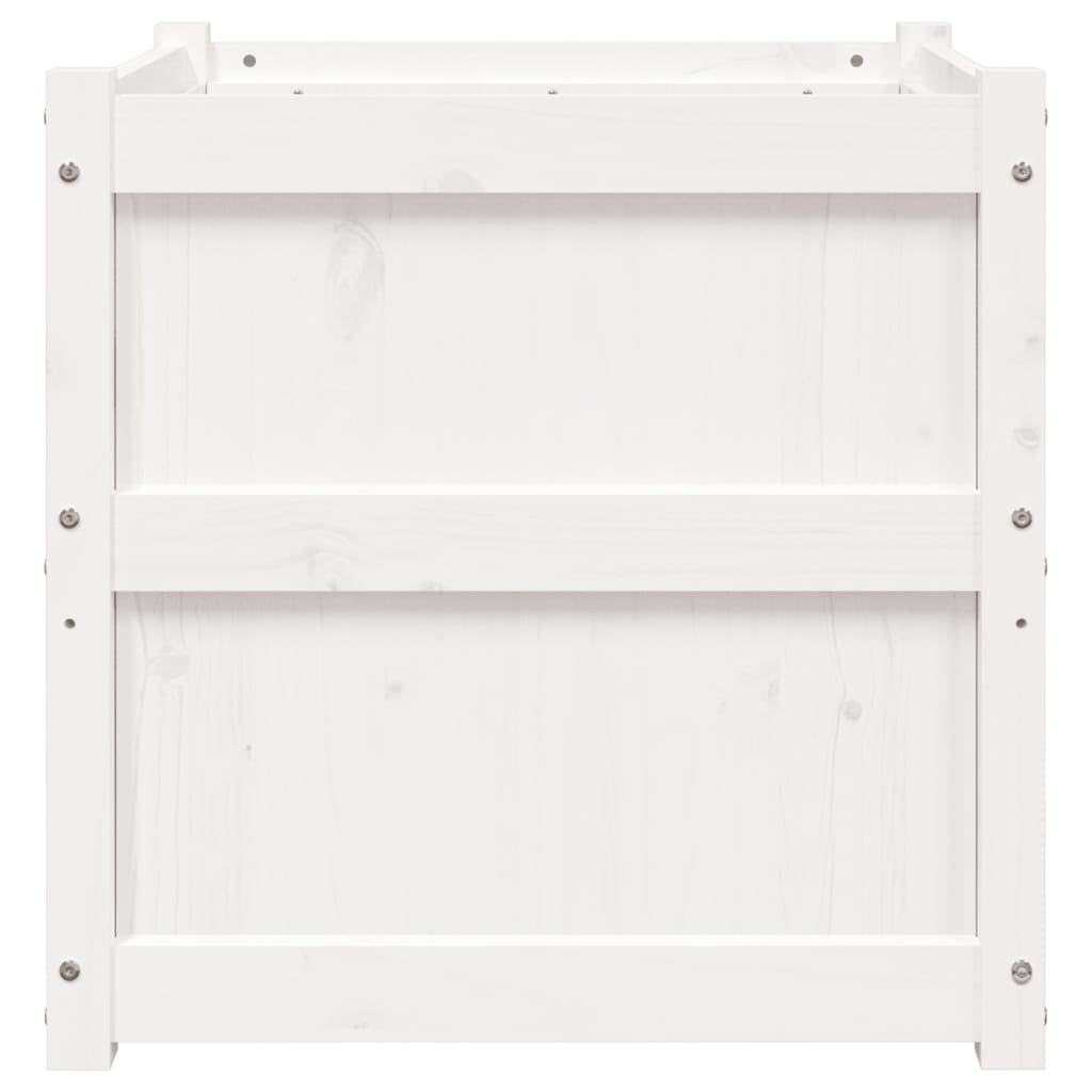 vidaXL Ζαρντινιέρες 2 τεμ. Λευκό από Μασίφ Ξύλο Πεύκου