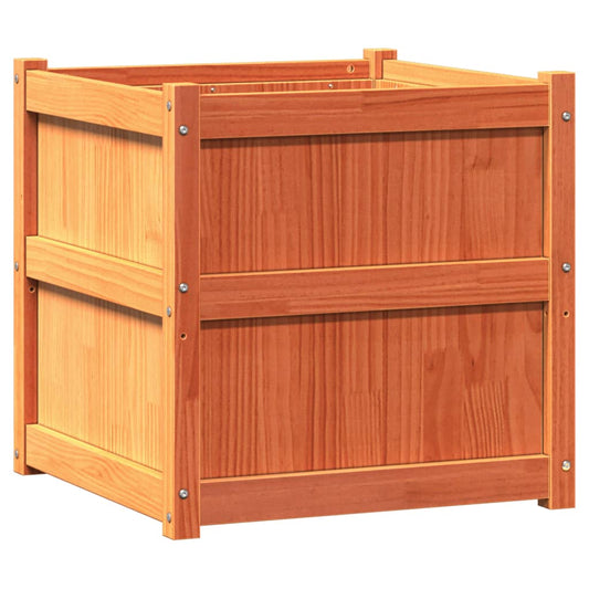 vidaXL Ζαρντινιέρες 2 τεμ. Καφέ Κεριού από Μασίφ Ξύλο Πεύκου