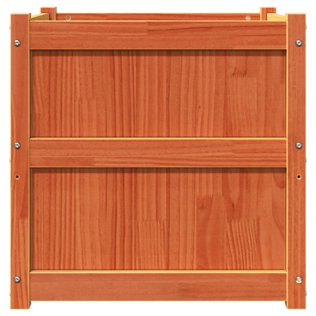 vidaXL Ζαρντινιέρες 2 τεμ. Καφέ Κεριού από Μασίφ Ξύλο Πεύκου