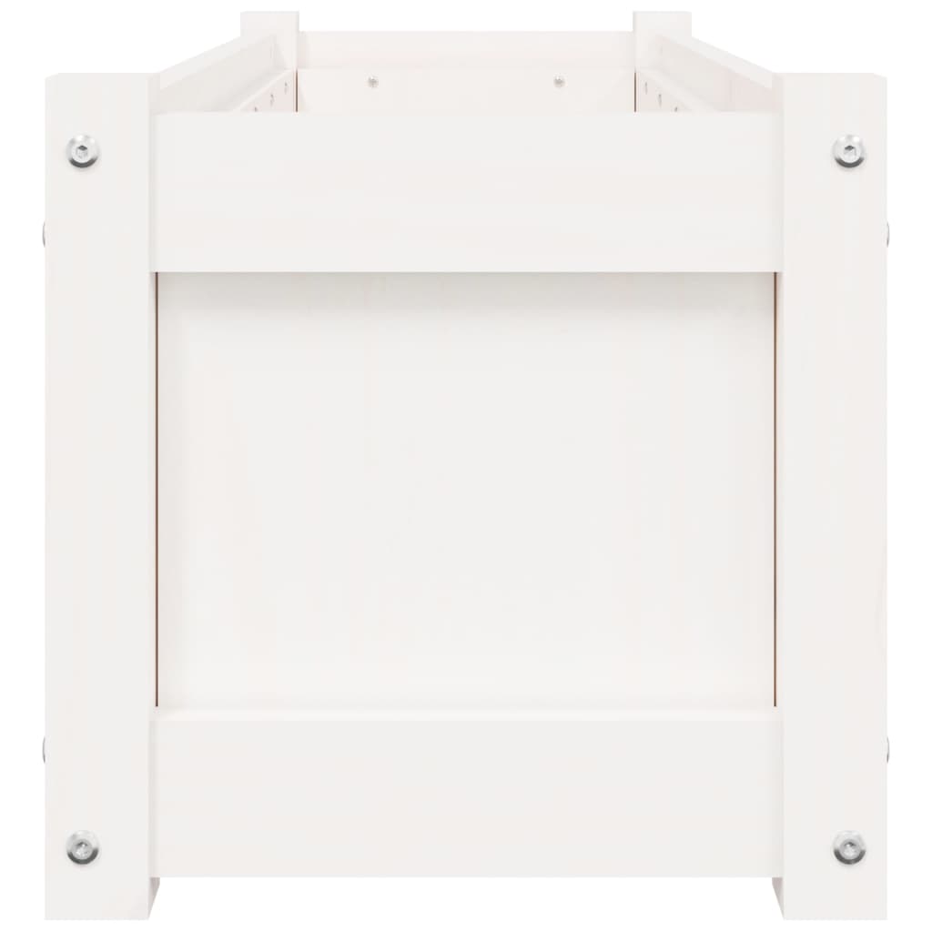 vidaXL Ζαρντινιέρες 2 τεμ. Λευκό από Μασίφ Ξύλο Πεύκου