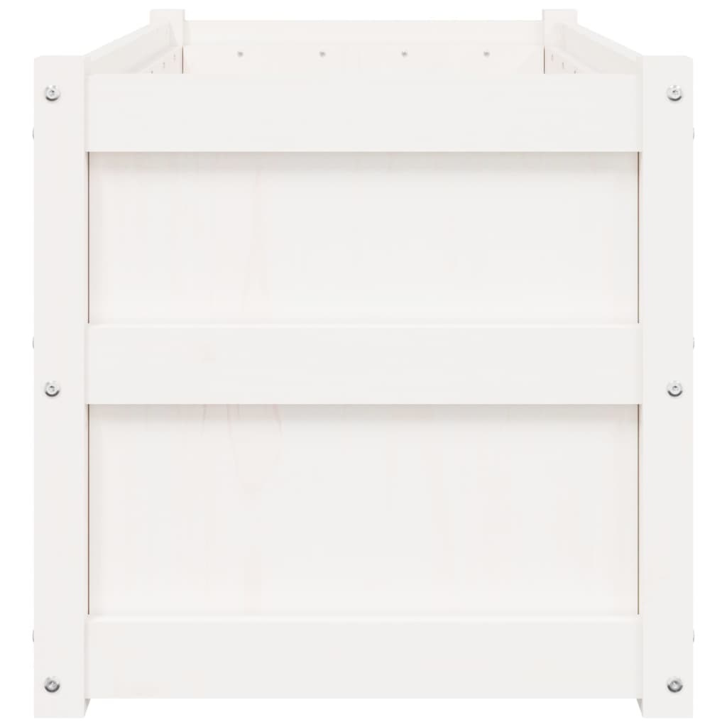 vidaXL Ζαρντινιέρα Λευκή 90 x 50 x 50 εκ. από Μασίφ Ξύλο Πεύκου