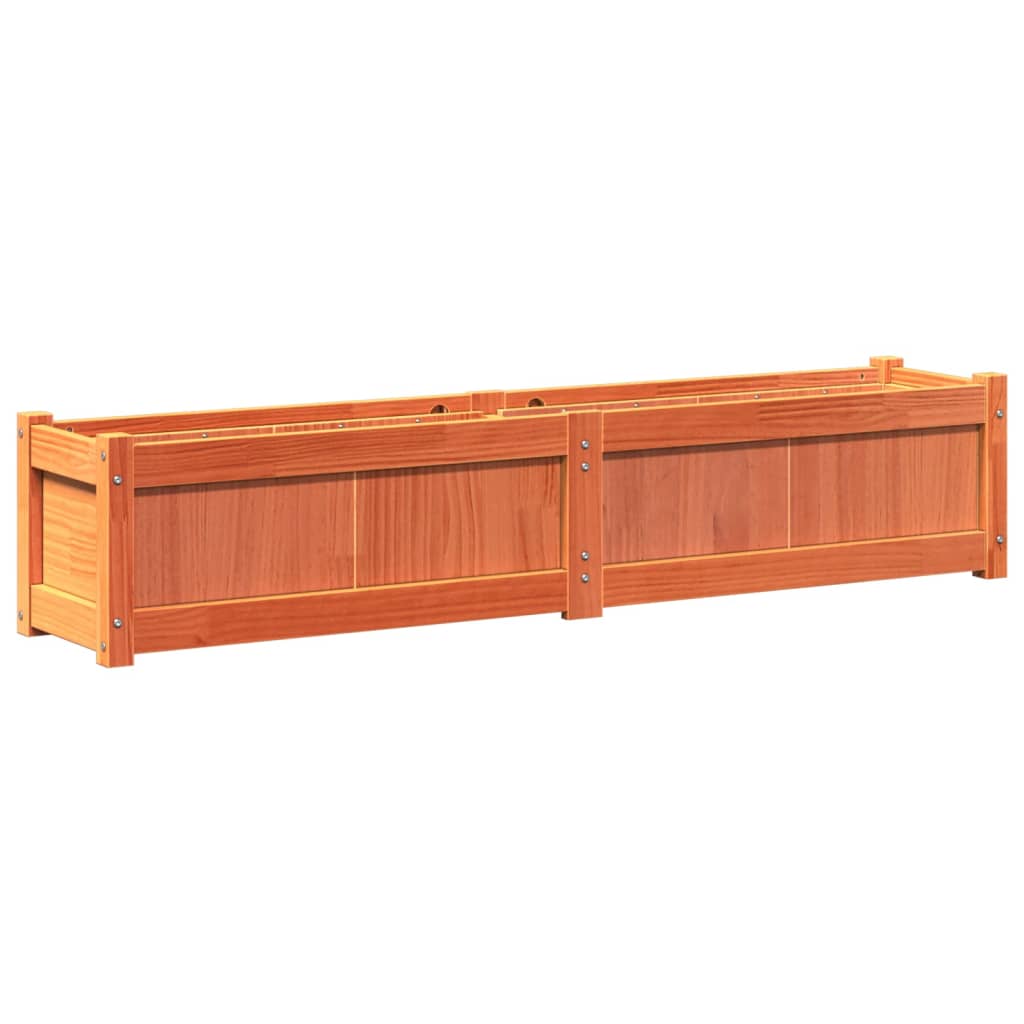 vidaXL Ζαρντινιέρα Καφέ Κεριού 150 x 31 x 31 εκ. από Μασίφ Ξύλο Πεύκου