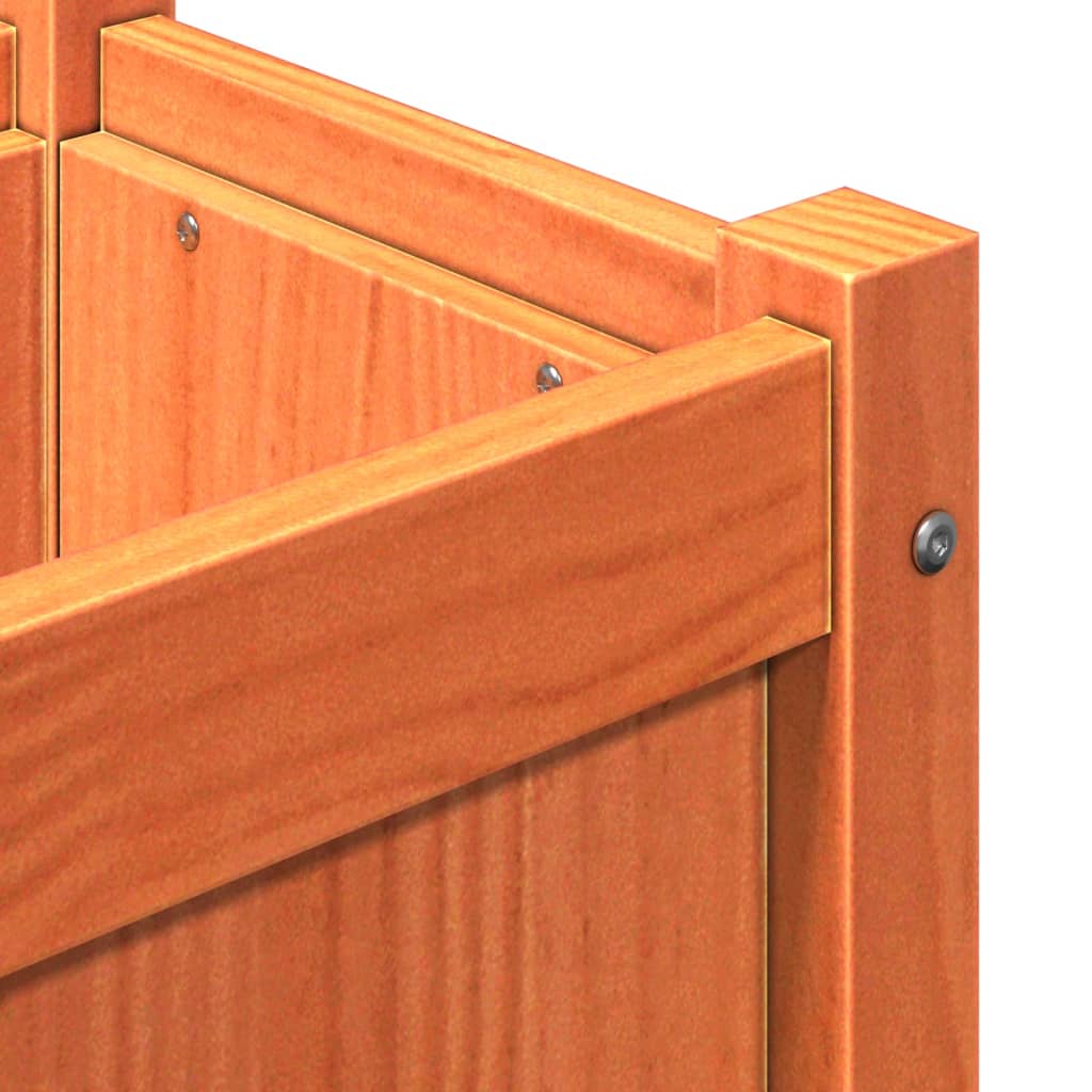 vidaXL Ζαρντινιέρες 2 τεμ. Καφέ Κεριού από Μασίφ Ξύλο Πεύκου