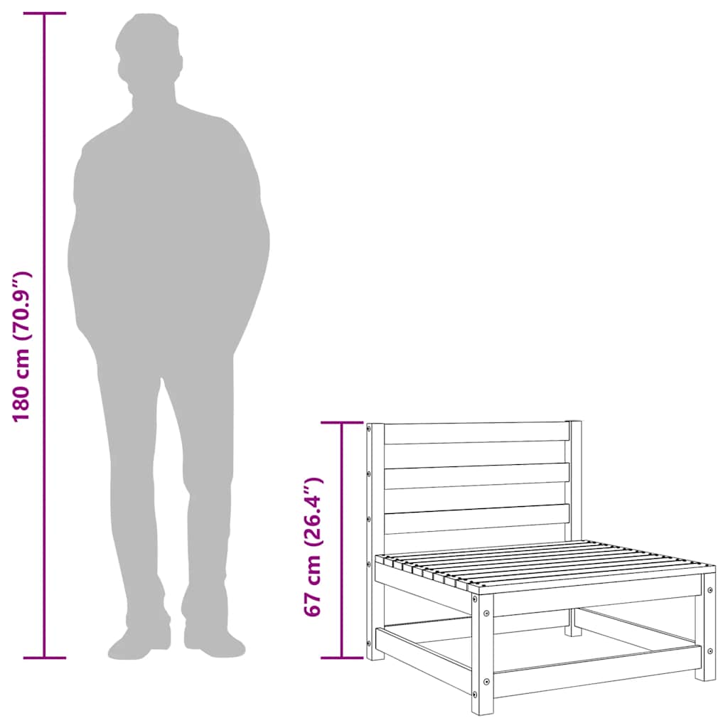 vidaXL Καναπέδες Κήπου Χωρ. Μπράτσα 3Τεμ 70x70x67εκ Μασίφ Ψευδοτσούγκα
