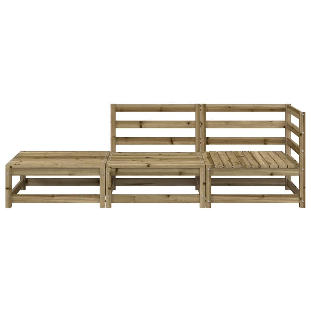 vidaXL Καναπές Κήπου Διθέσιος με Υποπόδιο Εμποτισμένο Ξύλο Πεύκου