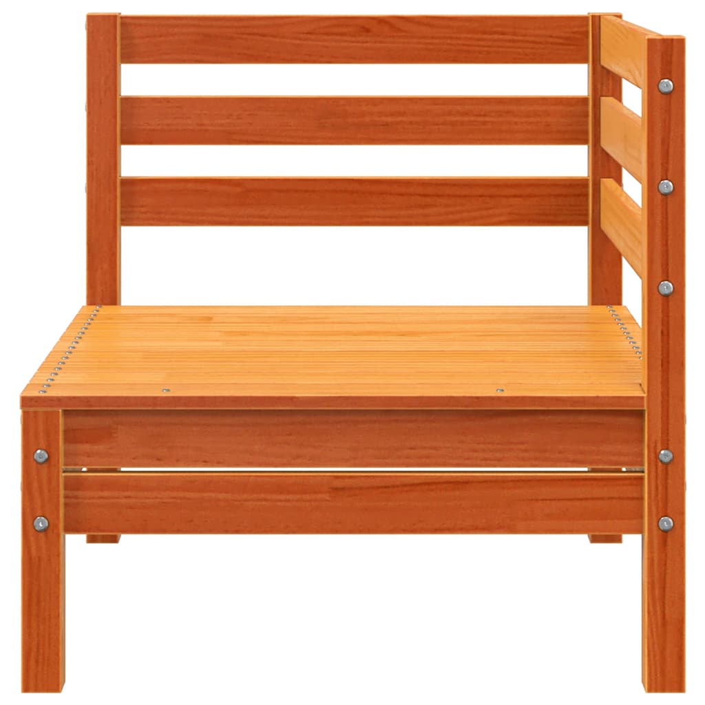 vidaXL Καναπές Κήπου Διθέσιος με Υποπόδιο Καφέ Κεριού Μασίφ Πεύκο