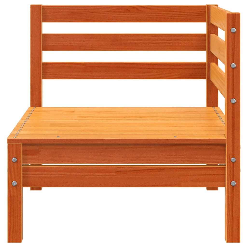 vidaXL Καναπές Κήπου Τριθέσιος Καφέ κεριού από Μασίφ Ξύλο Πεύκου