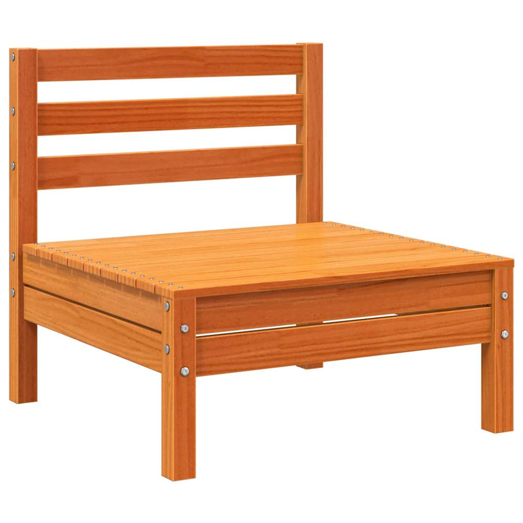 vidaXL Καναπές Κήπου Τριθέσιος Καφέ κεριού από Μασίφ Ξύλο Πεύκου