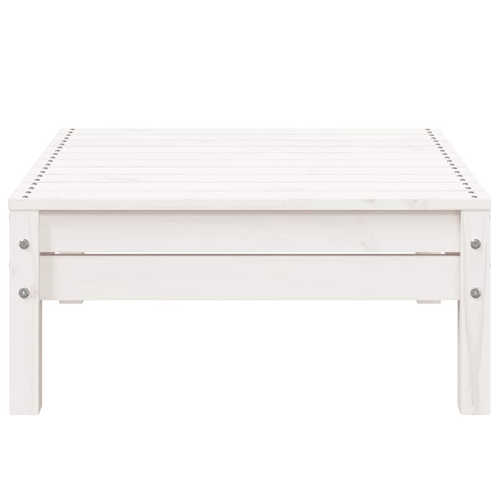 vidaXL Καναπές Κήπου Τριθέσιος με Υποπόδιο Λευκός Μασίφ Ξύλο Πεύκου