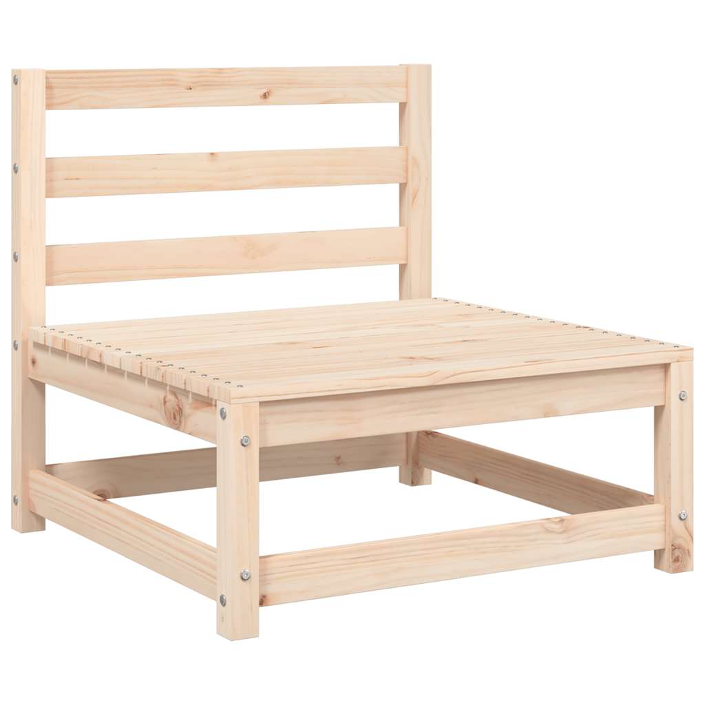 vidaXL Καναπές Κήπου Χωρίς Μπράτσα από Μασίφ Ξύλο Πεύκου με Μαξιλάρια
