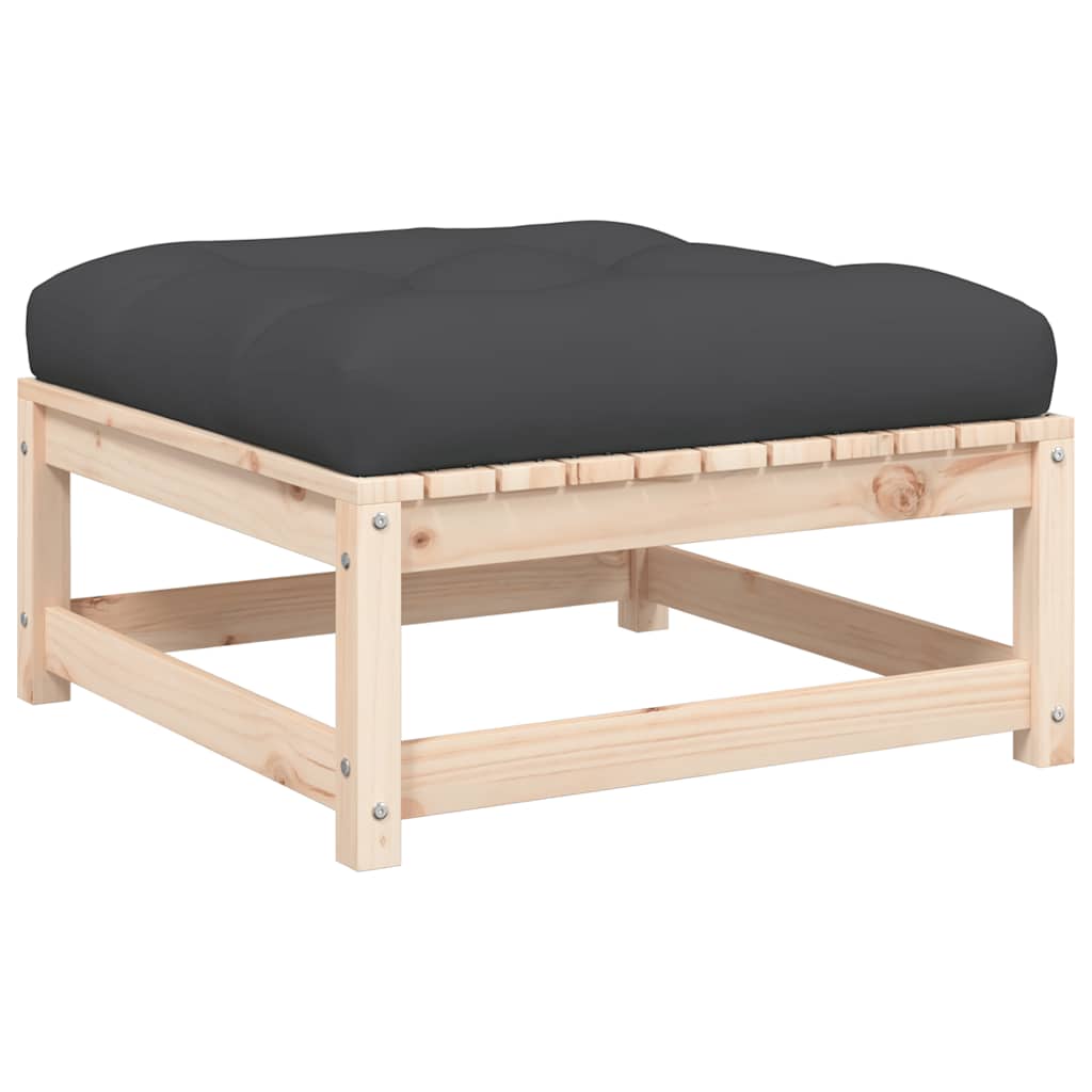 vidaXL Καναπές Κήπου Χωρίς Μπράτσα με Μαξιλάρια και Υποπόδιο