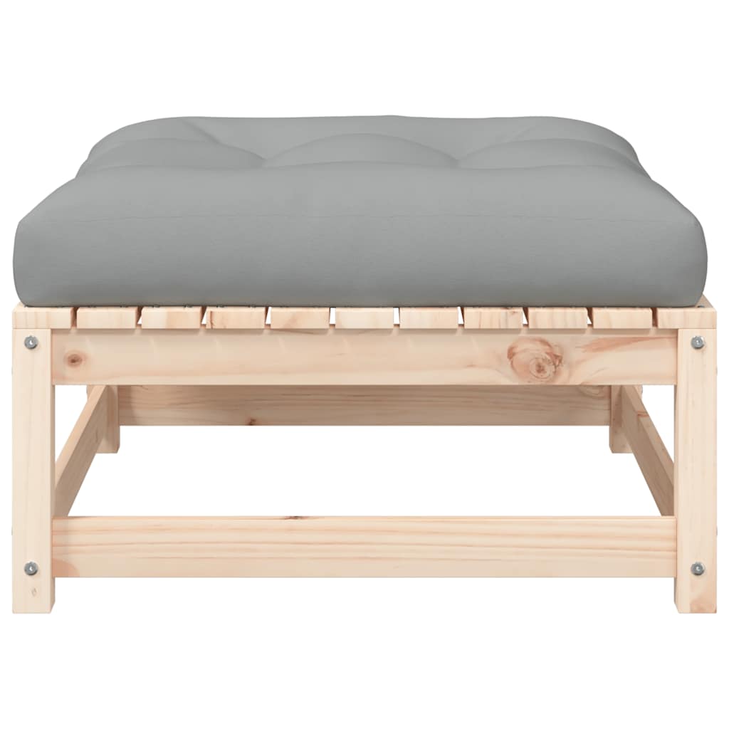 vidaXL Καναπές Κήπου Χωρίς Μπράτσα με Μαξιλάρια και Υποπόδιο