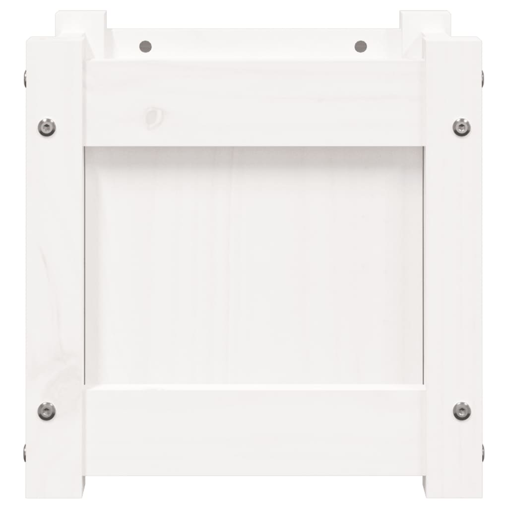 vidaXL Ζαρντινιέρα Λευκή 31 x 31 x 31 εκ. από Μασίφ Ξύλο Πεύκου