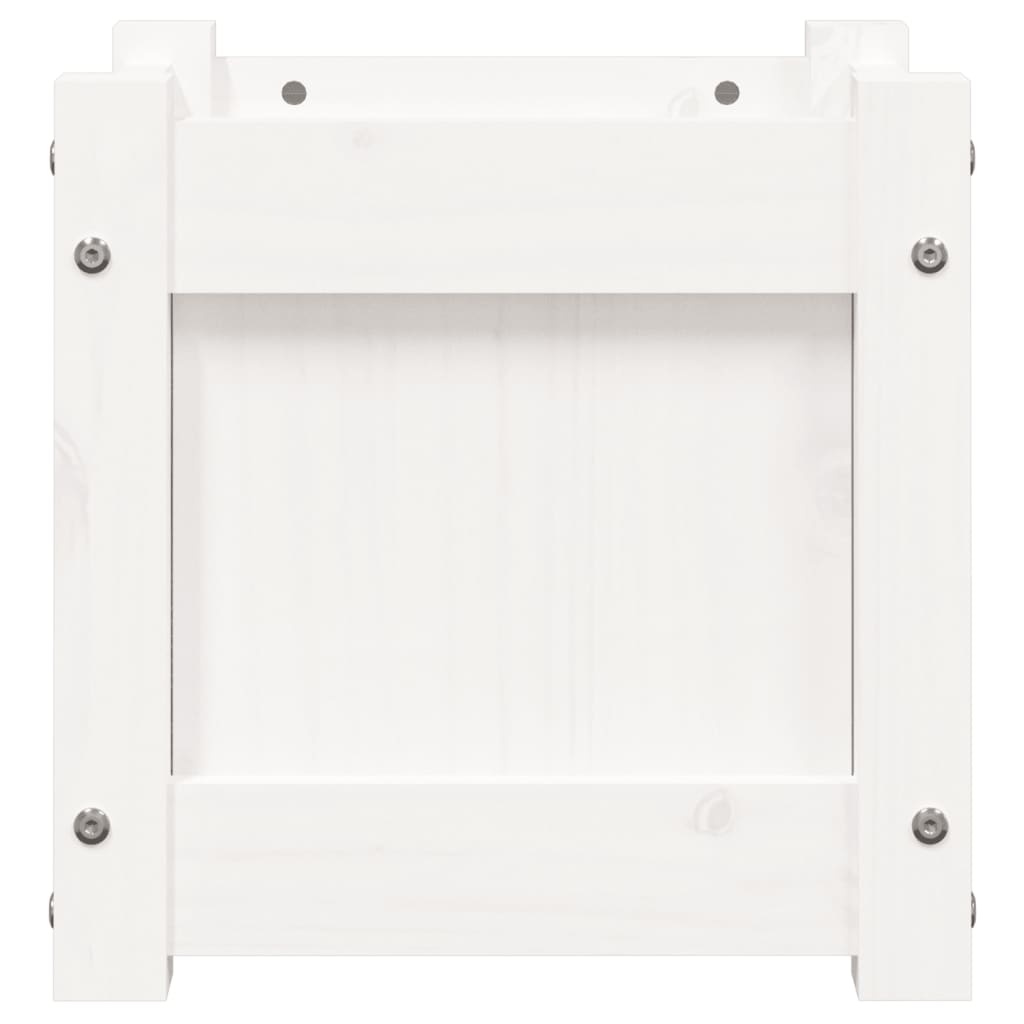 vidaXL Ζαρντινιέρες 2 τεμ. Λευκό από Μασίφ Ξύλο Πεύκου