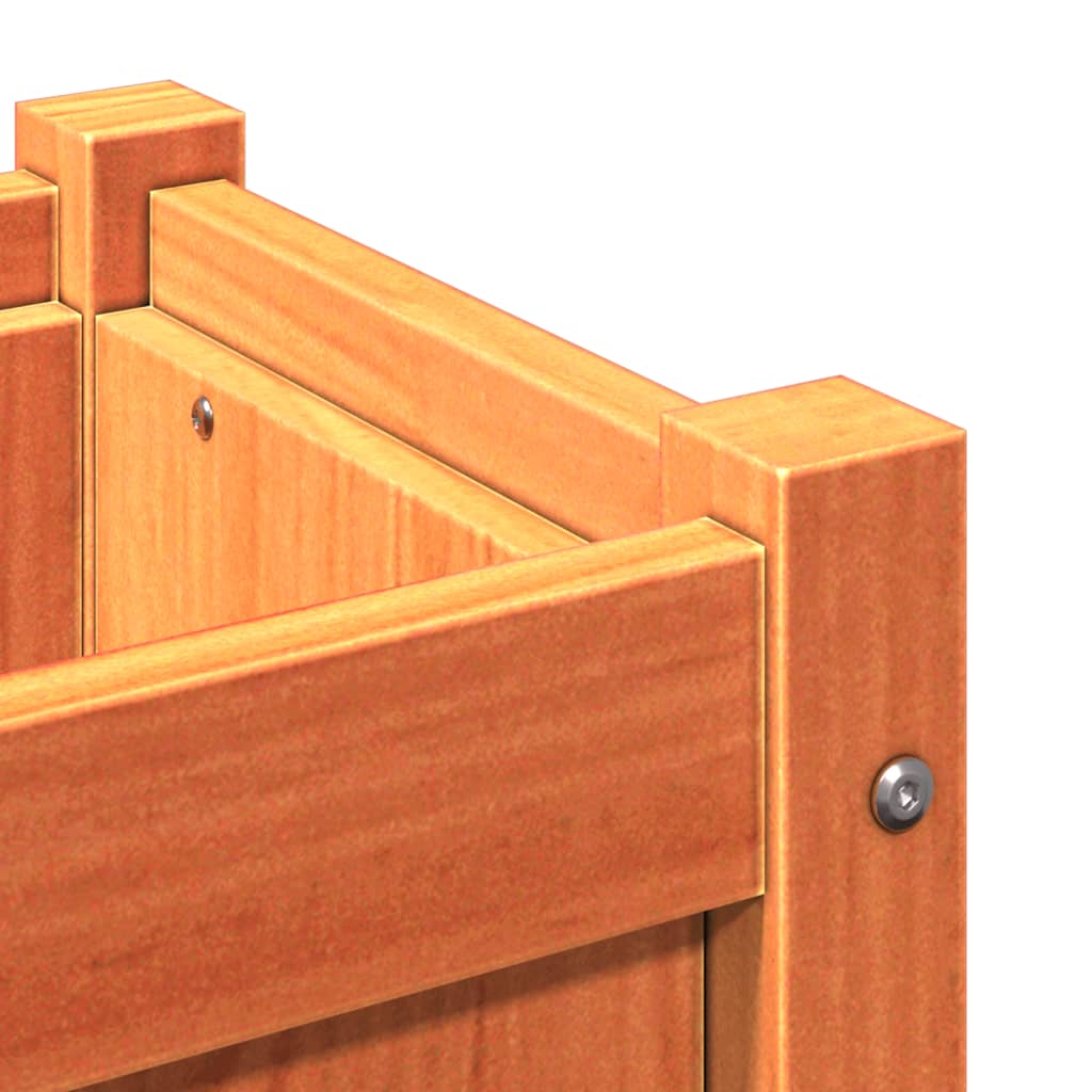 vidaXL Ζαρντινιέρες 2 τεμ. Καφέ Κεριού από Μασίφ Ξύλο Πεύκου