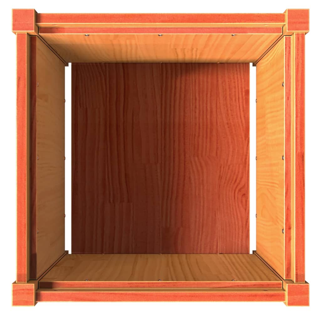 vidaXL Ζαρντινιέρα Καφέ Κεριού 50 x 50 x 50 εκ. από Μασίφ Ξύλο Πεύκου