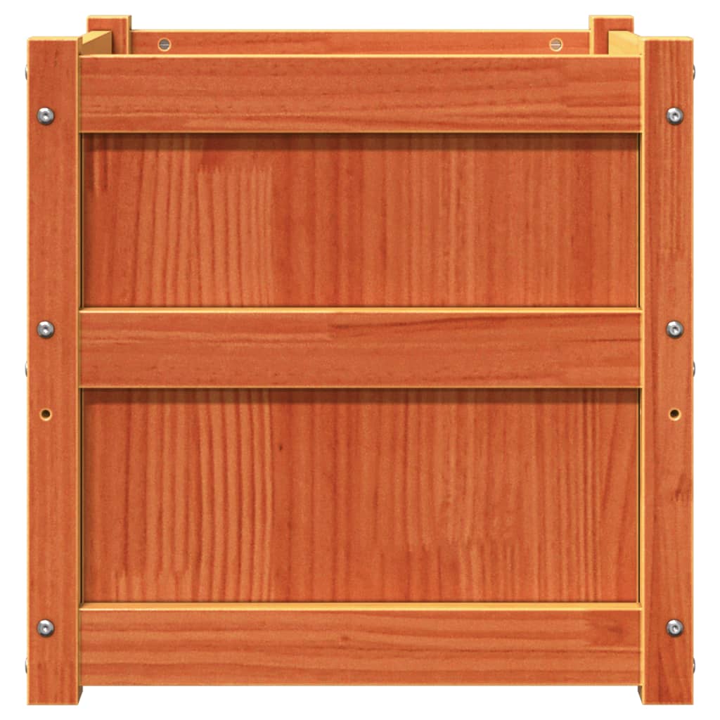 vidaXL Ζαρντινιέρες 2 τεμ. Καφέ Κεριού από Μασίφ Ξύλο Πεύκου