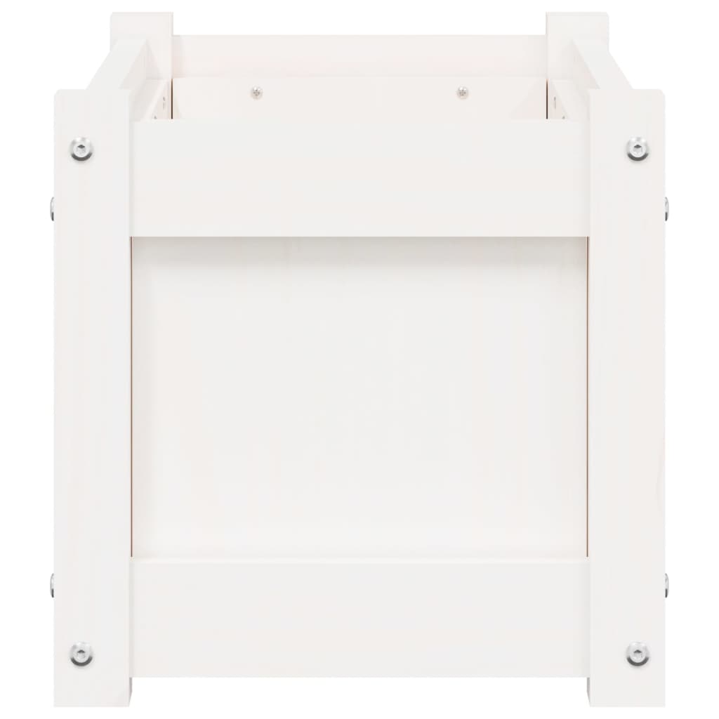 vidaXL Ζαρντινιέρες 2 τεμ. Λευκό από Μασίφ Ξύλο Πεύκου