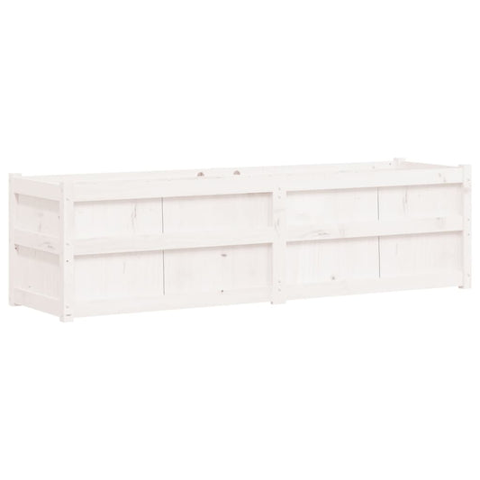 vidaXL Ζαρντινιέρα Λευκή 180x50x50 εκ. από Μασίφ Ξύλο Πεύκου