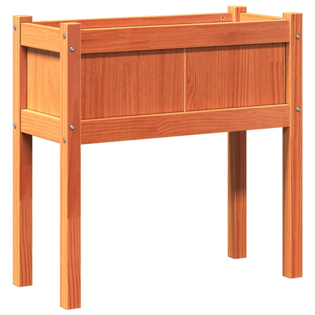 vidaXL Ζαρντινιέρες με Πόδια 2 τεμ. Καφέ Κεριού από Μασίφ Ξύλο Πεύκου