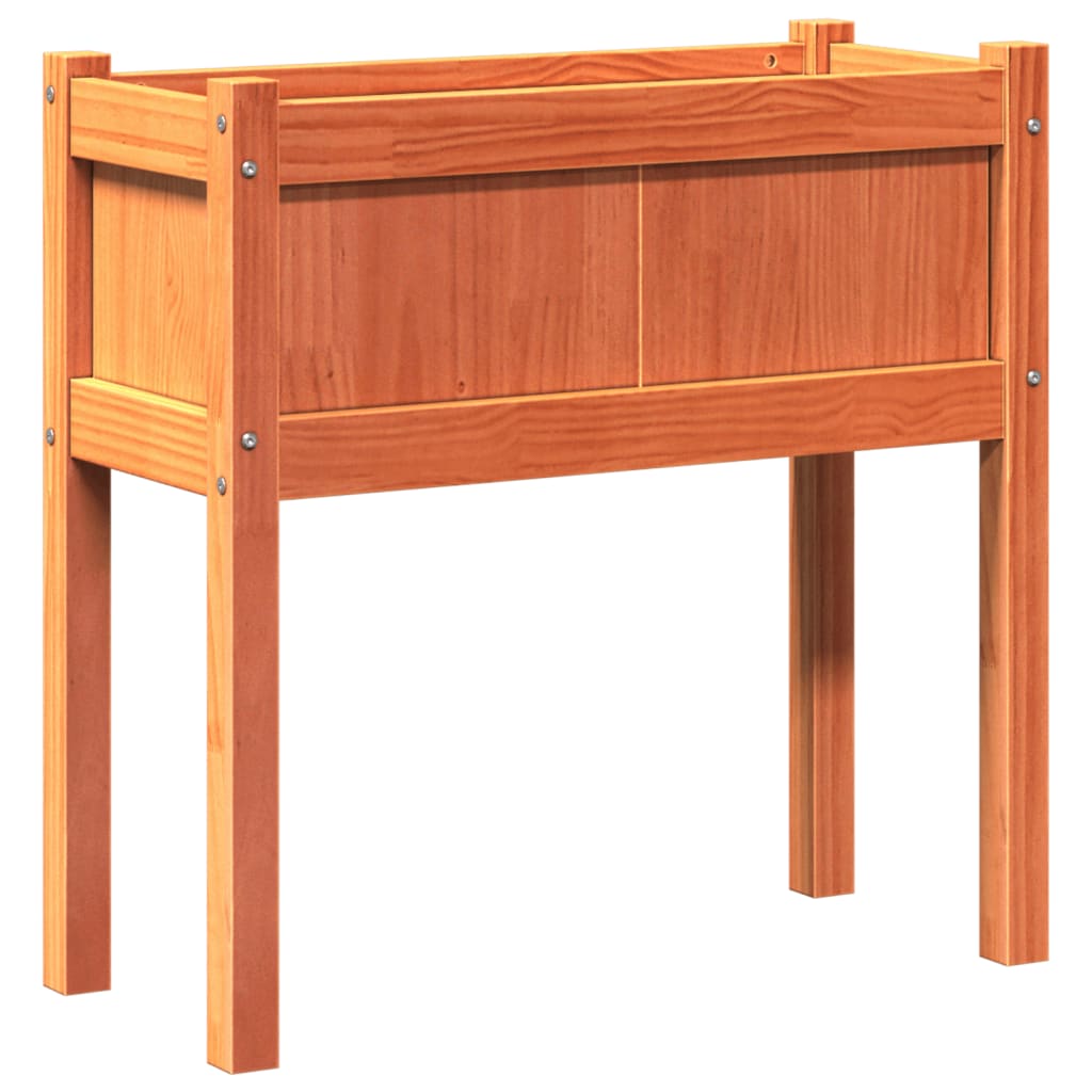 vidaXL Ζαρντινιέρες με Πόδια 2 τεμ. Καφέ Κεριού από Μασίφ Ξύλο Πεύκου