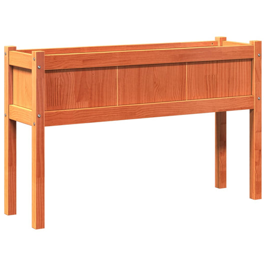 vidaXL Ζαρντινιέρα με Πόδια Καφέ Κεριού 110x31x70εκ. Μασίφ Ξύλο Πεύκου