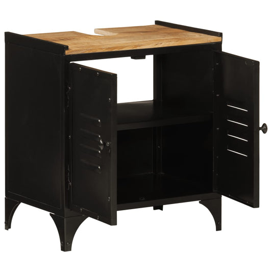 vidaXL Ντουλάπι Νιπτήρα 55x35x60 εκ. από Σίδηρο / Μασίφ Ξύλο Μάνγκο