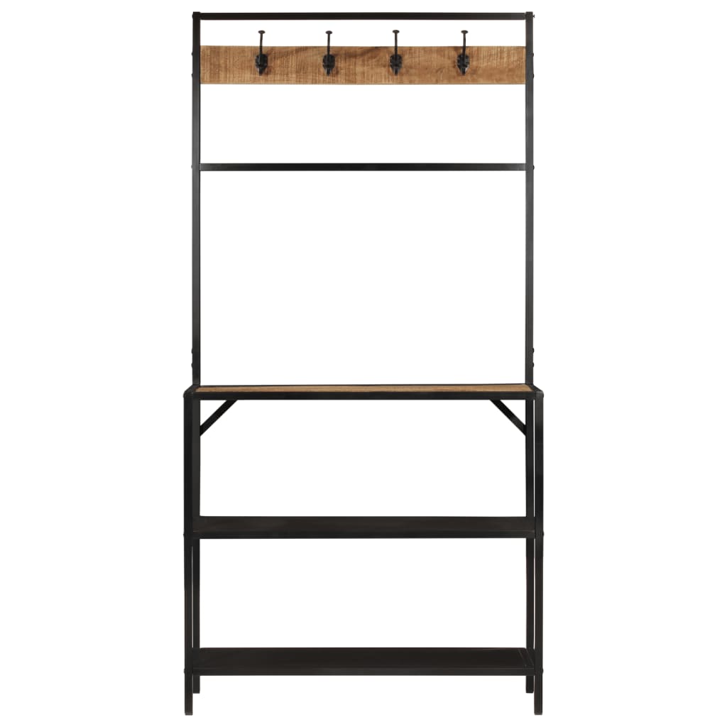 vidaXL Κρεμάστρα Ρούχων 90x35x180 εκ. από Μασίφ Ξύλο Μάνγκο και Σίδηρο