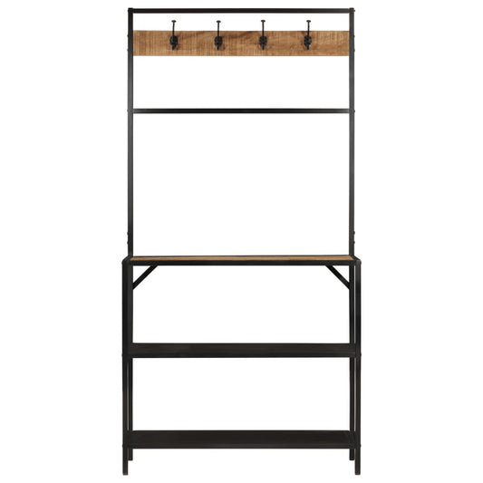 vidaXL Κρεμάστρα Ρούχων 90x35x180 εκ. από Μασίφ Ξύλο Μάνγκο και Σίδηρο
