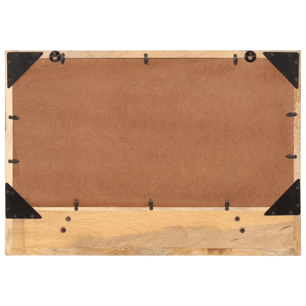 vidaXL Καθρέφτης με Ράφι 80x8x55 εκ. Γυαλί και Μασίφ Ξύλο Μάνγκο