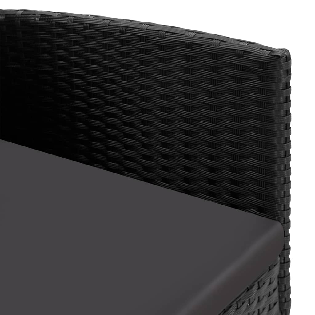 vidaXL Σετ Τραπεζαρίας Κήπου 5 Τεμ. Μαύρο από Συνθετικό Ρατάν/Ατσάλι