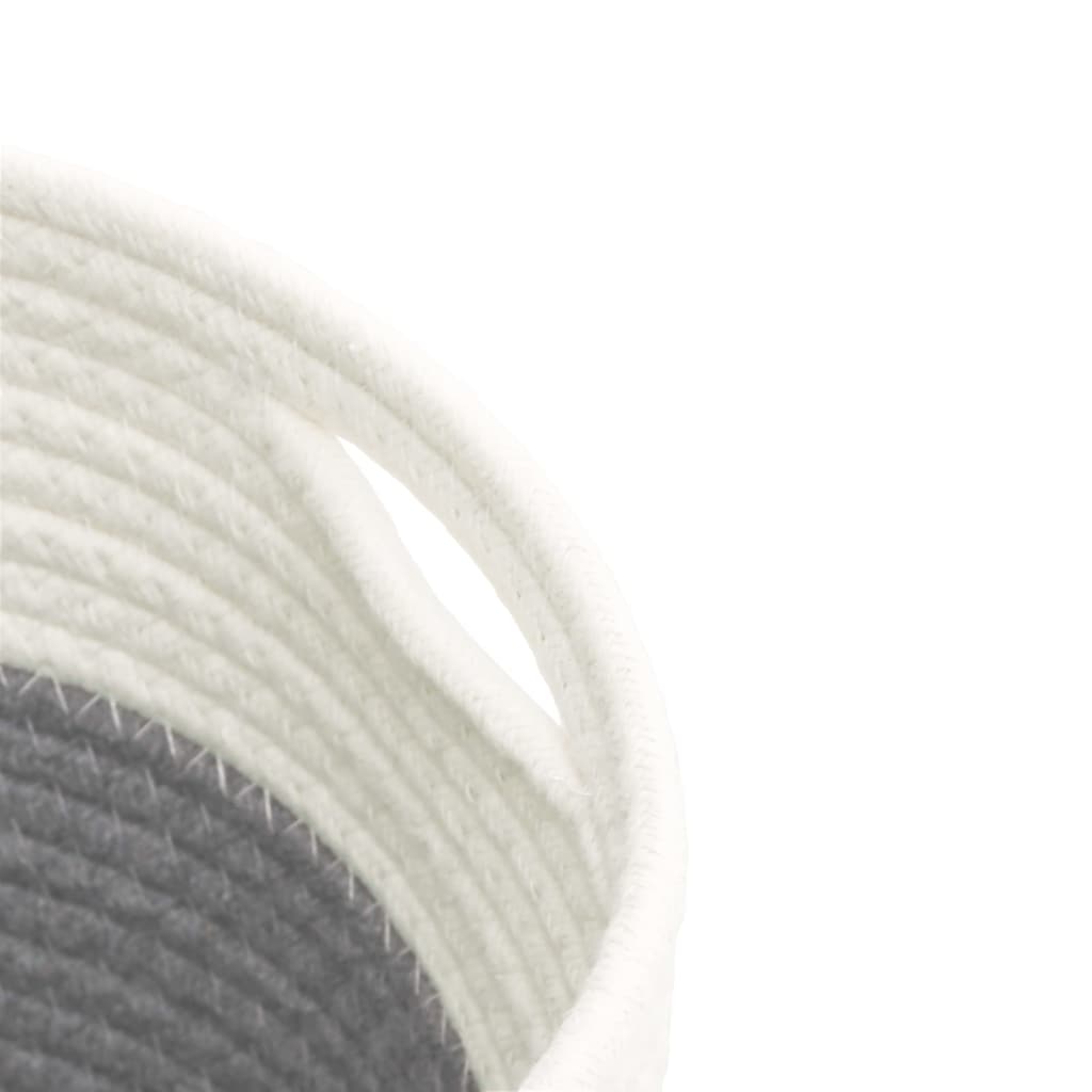 vidaXL Καλάθια Αποθήκευσης 2 τεμ. Γκρι/Λευκό Ø24 x 18 εκ. Βαμβακερά