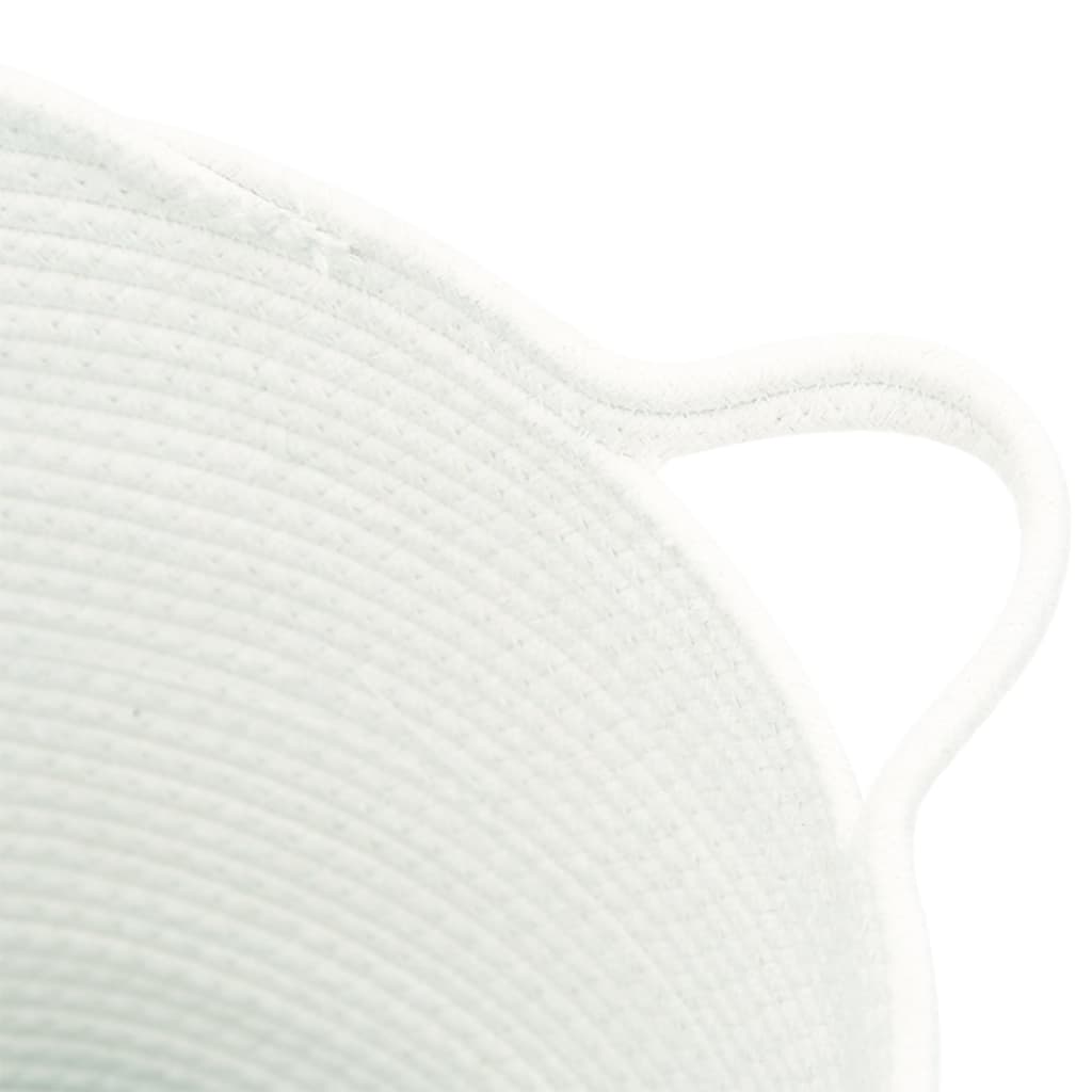 vidaXL Καλάθι Αποθήκευσης Λευκό Ø38 x 36 εκ. Βαμβακερό