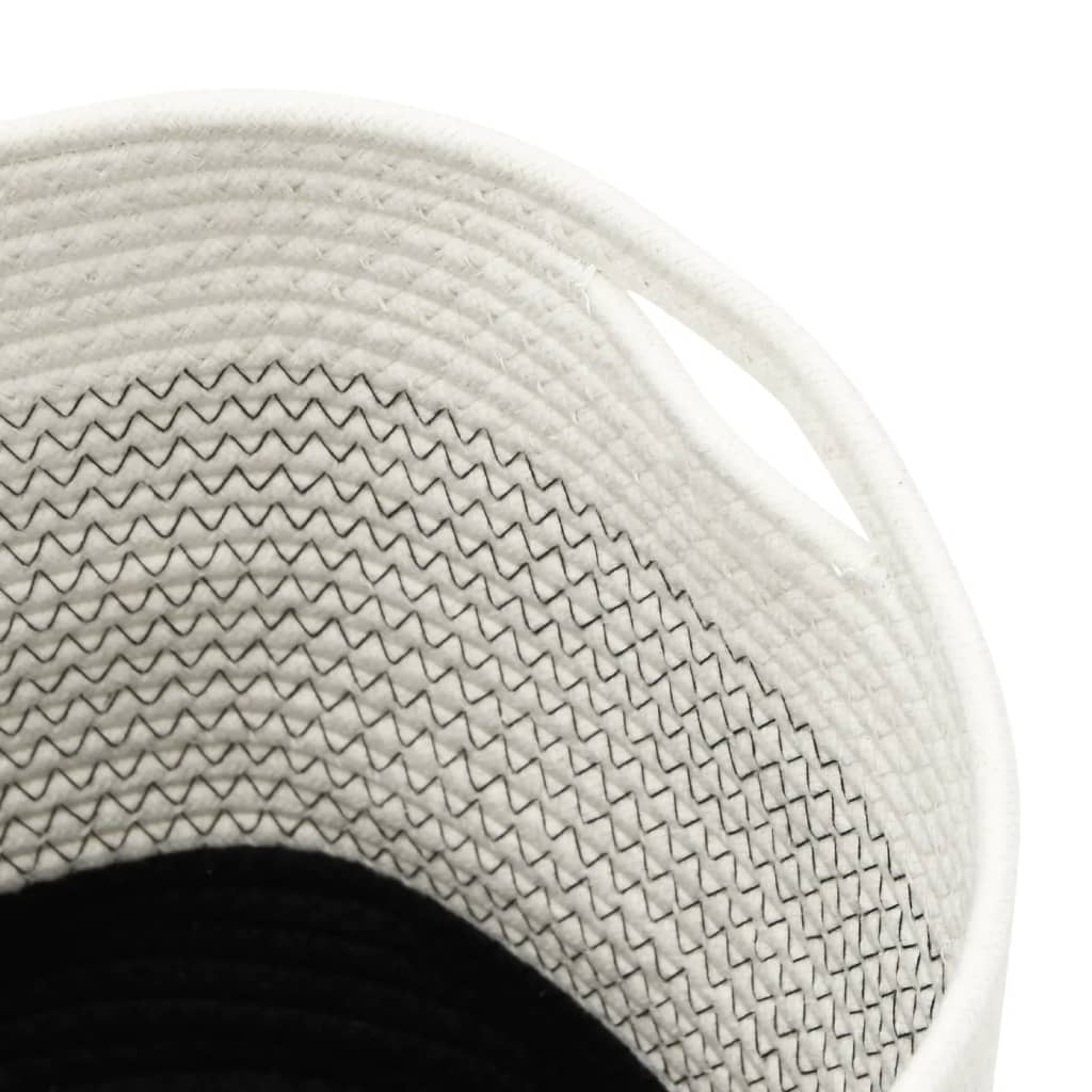 vidaXL Καλάθια Αποθήκευσης 2 τεμ. Ασπρόμαυρα από Βαμβάκι