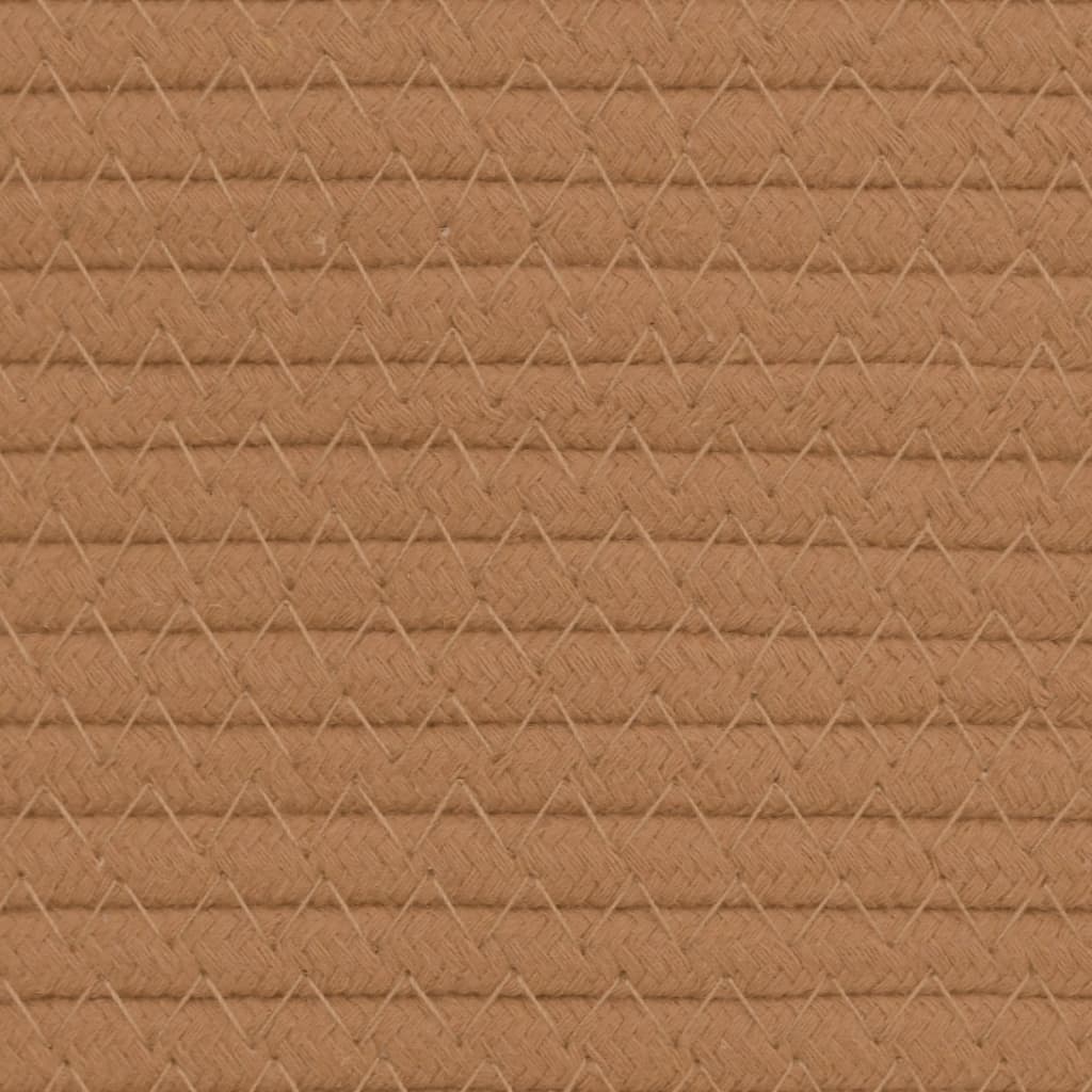 vidaXL Καλάθι Αποθήκευσης Καφέ και Λευκό Ø49x65 εκ. Βαμβακερό