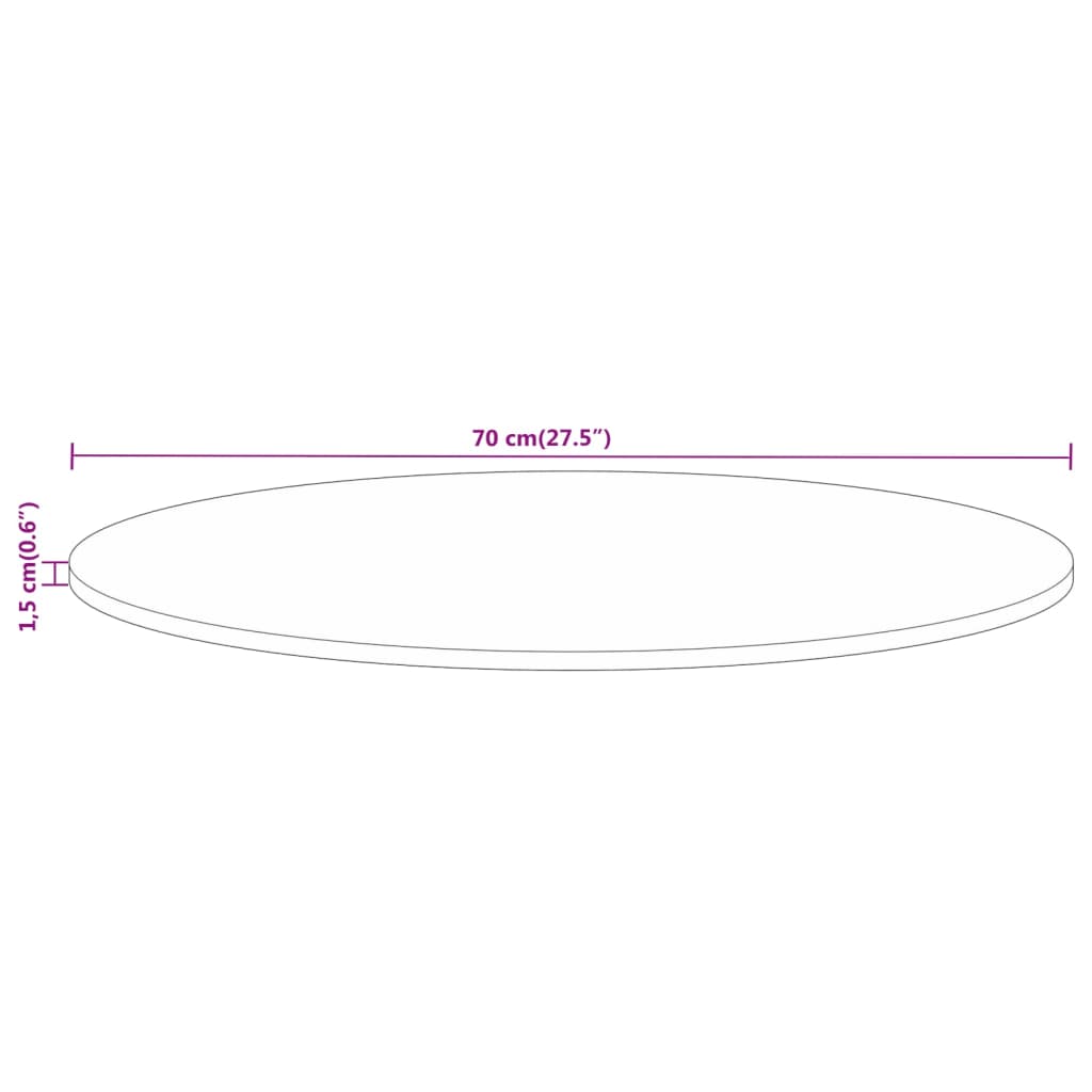 vidaXL Επιφάνεια Τραπεζιού Στρογγυλή Ø70x1,5εκ Μασίφ Ανακυκλωμένο Ξύλο