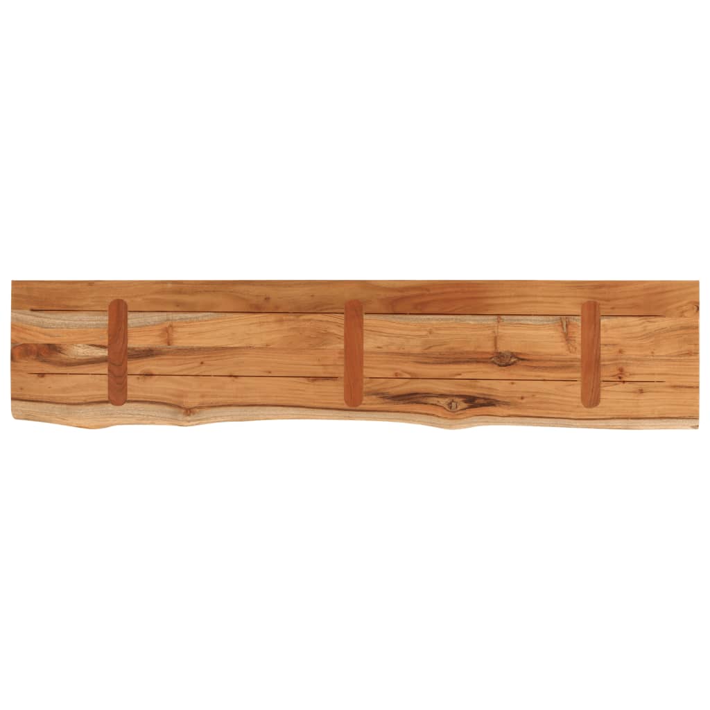 vidaXL Ράφι Επιτοίχιο Ορθ. Live Edge 100x20x2,5 εκ. Μασίφ Ξύλο Ακακίας