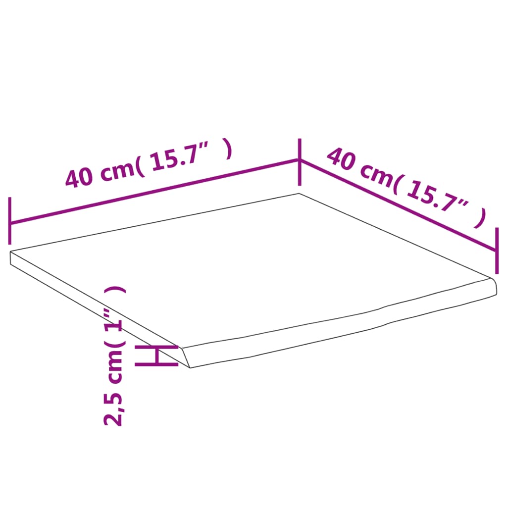 vidaXL Ράφι Επιτοίχιο Ορθ. Live Edge 40x40x2,5 εκ. Μασίφ Ξύλο Ακακίας