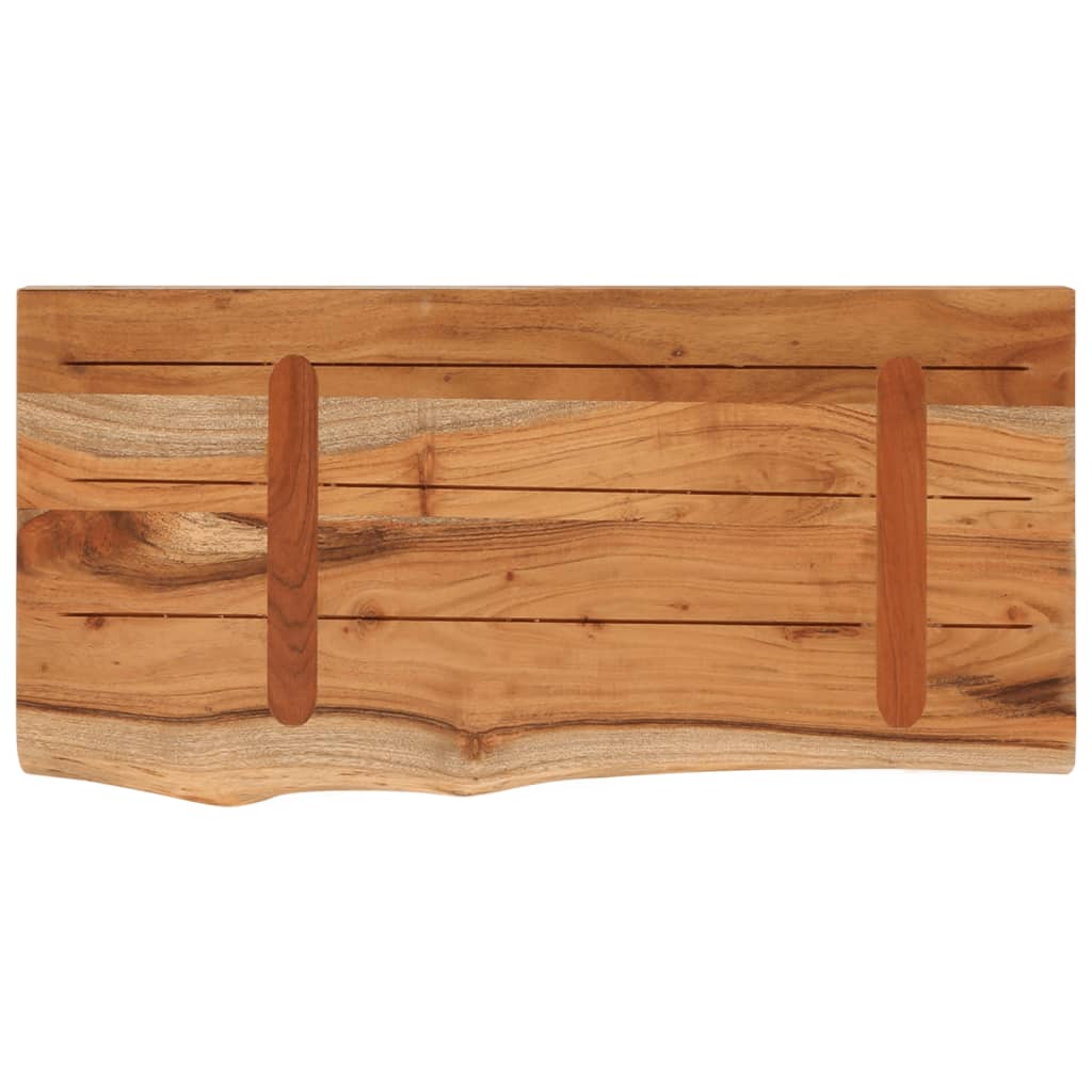 vidaXL Ράφι Επιτοίχιο Ορθ. Live Edge 60x30x3,8 εκ. Μασίφ Ξύλο Ακακίας