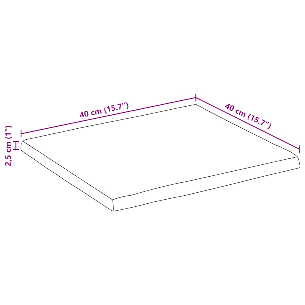 vidaXL Επιφάνεια Τραπεζιού 40x40x2,5 εκ. από Μασίφ Ξύλο Μάνγκο