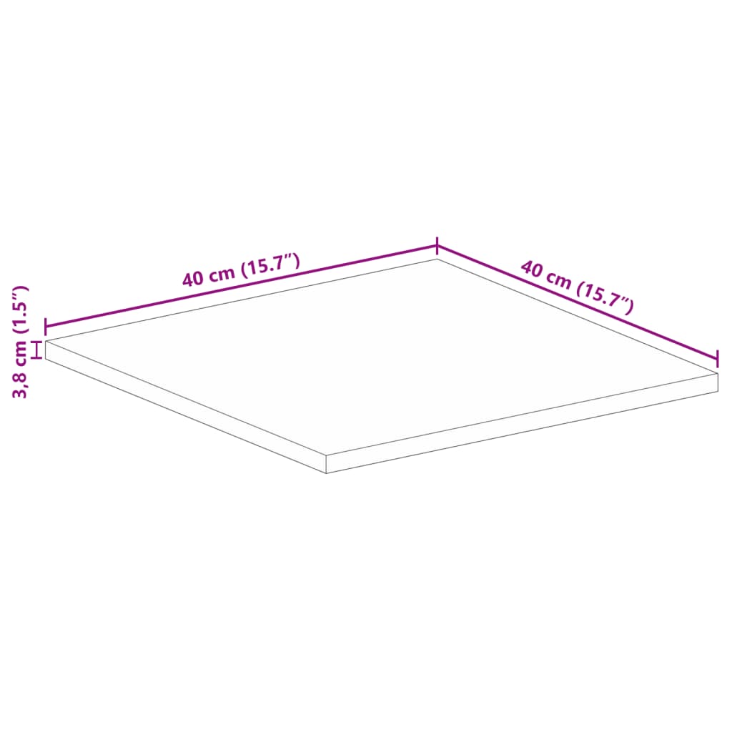 vidaXL Επιφάνεια Τραπεζιού Τετράγωνη 40x40x3,8 εκ. από Μασίφ Ξύλο Ακακίας