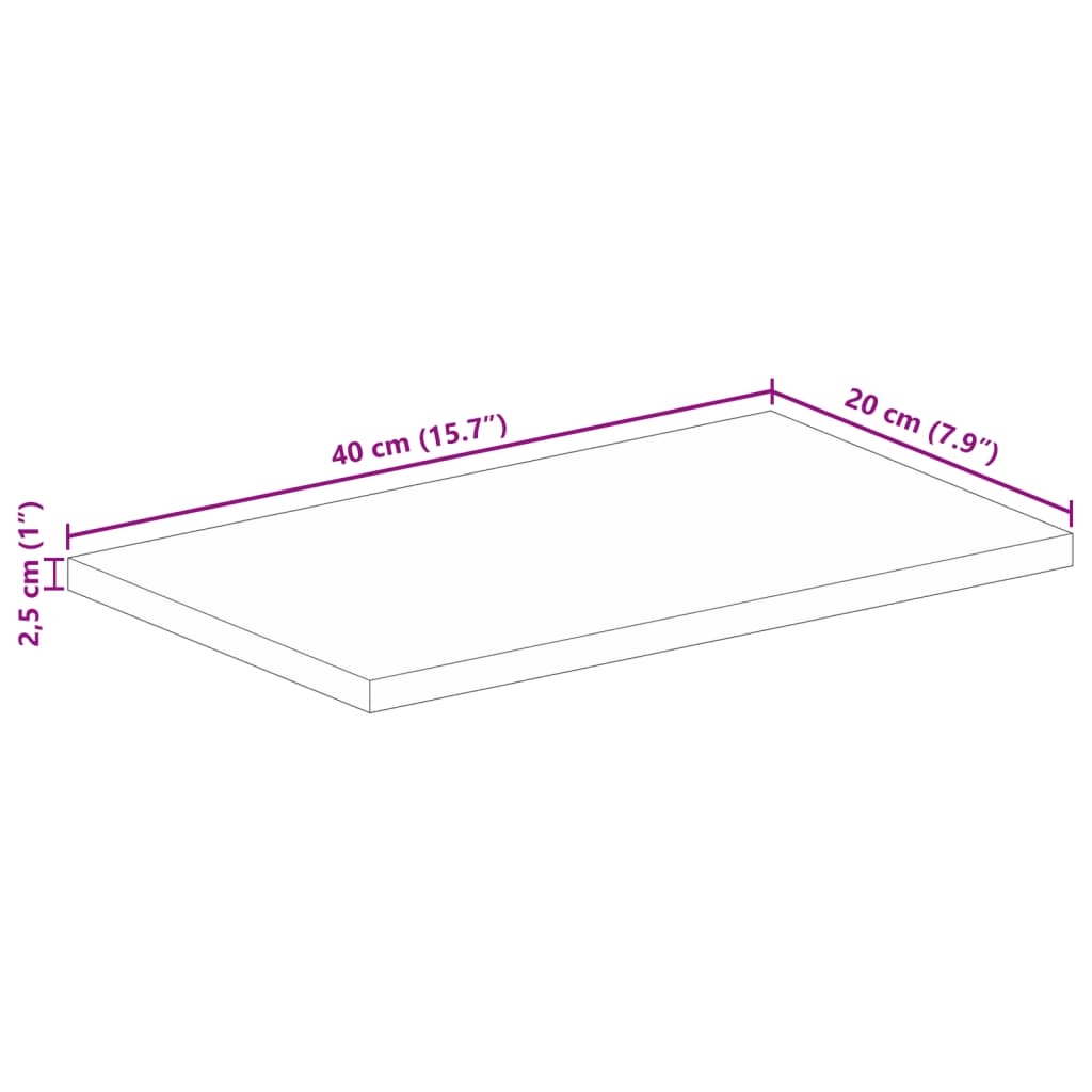 vidaXL Επιφάνεια Τραπεζιού Ορθογώνια 40x20x2,5 εκ. από Μασίφ Ξύλο Ανακυκλωμένου Ξύλου