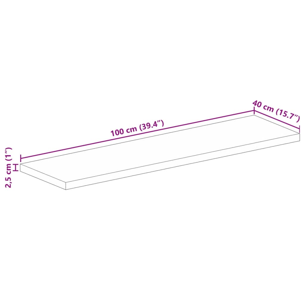 vidaXL Επιφάνεια Τραπεζιού Ορθογώνια 100x40x2,5 εκ. Ανακυκλωμένο Ξύλο